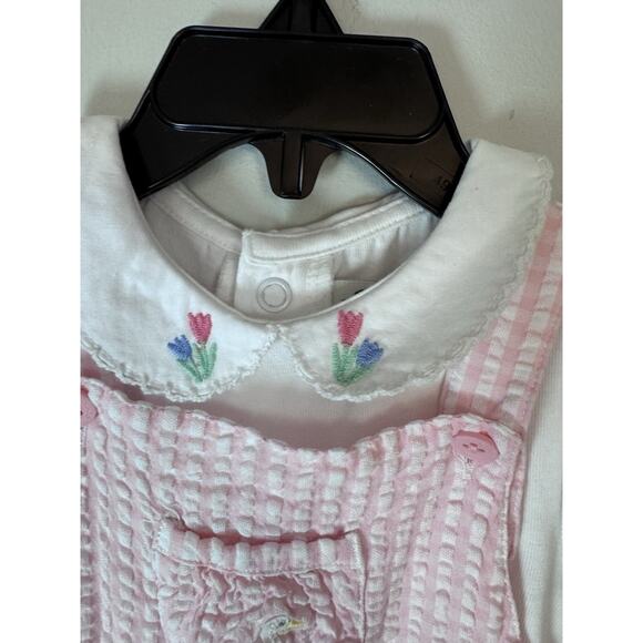 JoJo Maman Bebe Pink Duck 2-Piece Embroidered Seersucker 6-12 months NEW - Picture 8 of 16